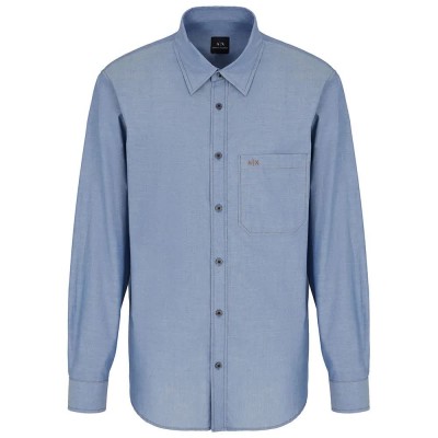 риза,с,дълъг,ръкав,мъжки,ризи,armani,exchange,xm000666,af13208,long,sleeve,shirt,blue,chambray,(blue)