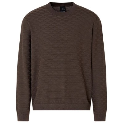 блуза,мъжки,пуловери,armani,exchange,xm000707,af10454,sweater,black,ink,rhombus,(brown)