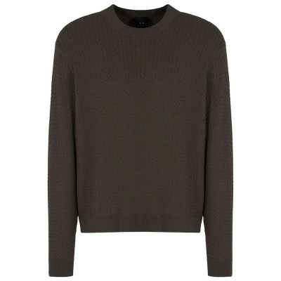 блуза,мъжки,пуловери,armani,exchange,xm000707,af10454,sweater,brown,(black,ink,braid)
