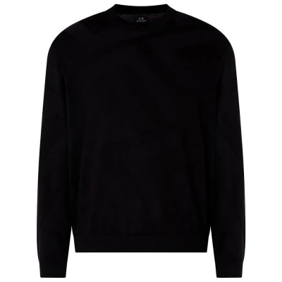 блуза,мъжки,пуловери,armani,exchange,xm000708,af10454,sweater,black,(black,over,logo,all)