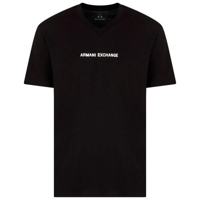тениска,мъжки,тениски,armani,exchange,xm001727,af12308,short,sleeve,v,neck,t,shirt,black