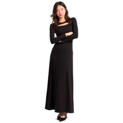 рокля,дамски,поли,и,рокли,armani,exchange,xw000092,af10805,long,sleeve,long,dress,black