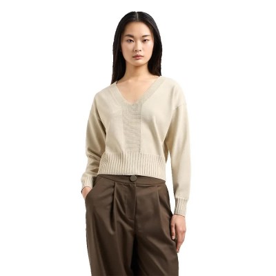 блуза,дамски,пуловери,дамски,плетени,дрехи,armani,exchange,xw000117,af10352,v,neck,sweater,mirage,(beige)