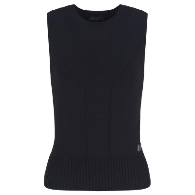 тениска,дамски,тениски,armani,exchange,xw000118,af10352,sleeveless,t,shirt,black,(black)