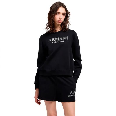 блуза,дамски,блузи,armani,exchange,xw000159,af11851,sweatshirt,black