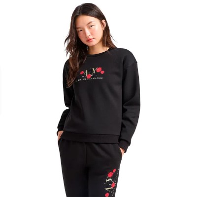 блуза,дамски,блузи,armani,exchange,xw000313,af12261,sweatshirt,black