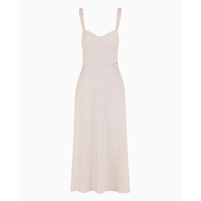рокля,дамски,поли,и,рокли,armani,exchange,xw000441,af12742,sleeveless,midi,dress,beige