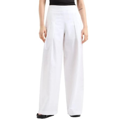 панталони,дамски,панталони,armani,exchange,xw000460,af12814,high,waist,pants,optic,white