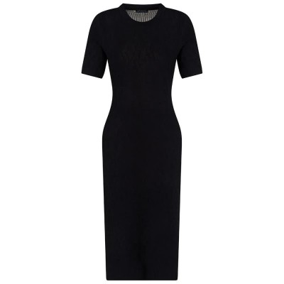 рокля,дамски,поли,и,рокли,armani,exchange,xw000581,af12875,short,sleeve,midi,dress,black