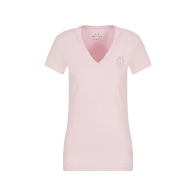 тениска,дамски,тениски,armani,exchange,xw000606,af10355,short,sleeve,v,neck,t,shirt,sundown,(pink)