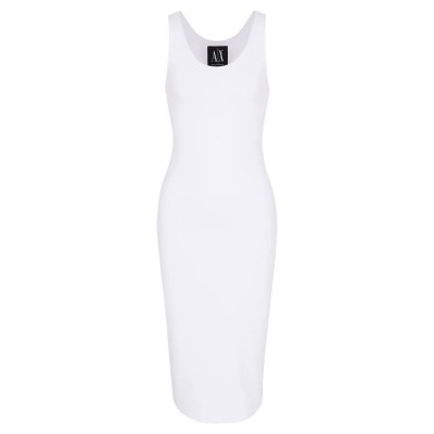 рокля,дамски,поли,и,рокли,armani,exchange,xw000820,af13729,sleeveless,midi,dress,white