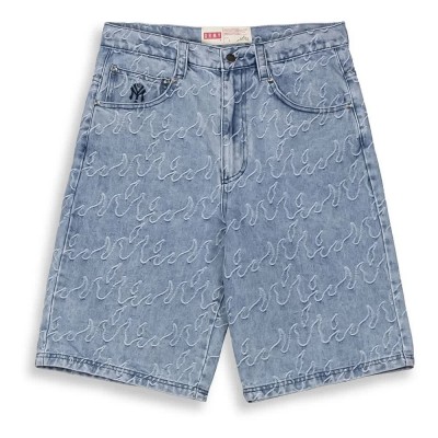 къси,панталони,мъжки,панталони,grimey,sweet,science,baggy,jacquard,denim,shorts,blue