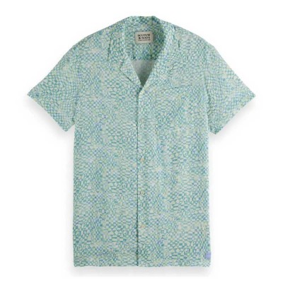 риза,с,къс,ръкав,мъжки,ризи,scotch,&,soda,180032,aop,regular,fit,short,sleeve,shirt,luna,ditsy,green,(green)