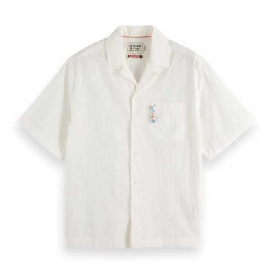риза,с,къс,ръкав,мъжки,ризи,scotch,&,soda,180033,relaxed,fit,short,sleeve,shirt,white