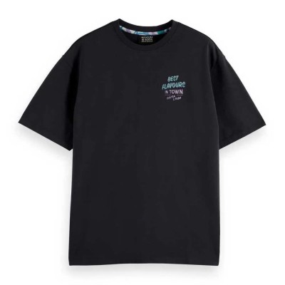 тениска,мъжки,тениски,scotch,&,soda,180050,relaxed,fit,short,sleeve,t,shirt,black