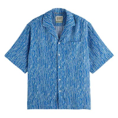 риза,с,къс,ръкав,мъжки,ризи,scotch,&,soda,180331,relaxed,fit,short,sleeve,shirt,blue