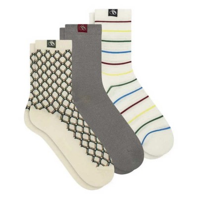 чорапи,дамски,чорапи,scotch,&,soda,ss123401,crew,socks,3,pairs,white,grey,(ivory)