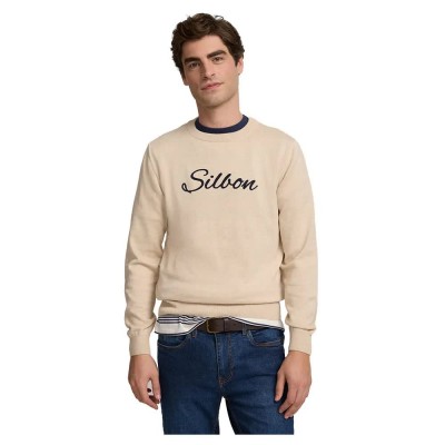 блуза,мъжки,пуловери,silbon,jersey,liso,sweater,beige