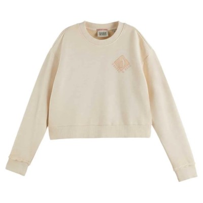 блуза,дамски,блузи,scotch,&,soda,artwork,loose,fit,sweatshirt,soft,ice,(beige)