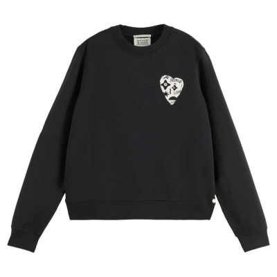 блуза,дамски,блузи,scotch,&,soda,artwork,regular,fit,sweatshirt,black