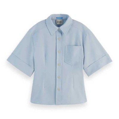 риза,с,къс,ръкав,дамски,блузи,дамски,ризи,scotch,&,soda,u9a00630t,short,sleeve,shirt,blue