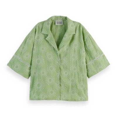 риза,с,къс,ръкав,дамски,блузи,дамски,ризи,scotch,&,soda,u9a00633t,short,sleeve,shirt,green