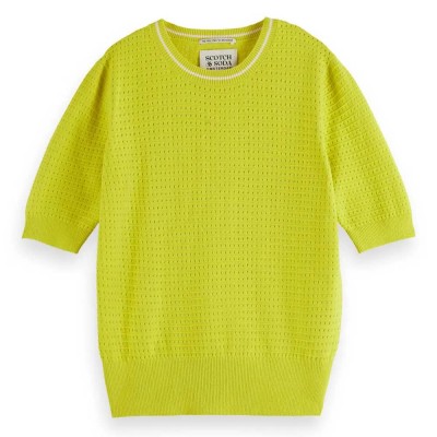 блуза,дамски,пуловери,дамски,плетени,дрехи,scotch,&,soda,u9a00668t,short,sleeve,sweater,citrus,yellow,(yellow)