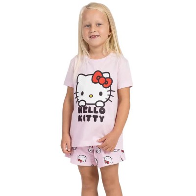 тениска,детски,пижами,hello,kitty,hello,kitty,short,sleeve,pyjama,t,shirt,pink,(pink)