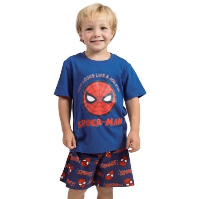 тениска,детски,пижами,spiderman,spiderman,short,sleeve,pyjama,t,shirt,blue,(blue)