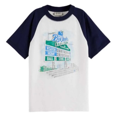 тениска,детски,тениски,scotch,&,soda,179506,short,sleeve,t,shirt,white,(navy,white)