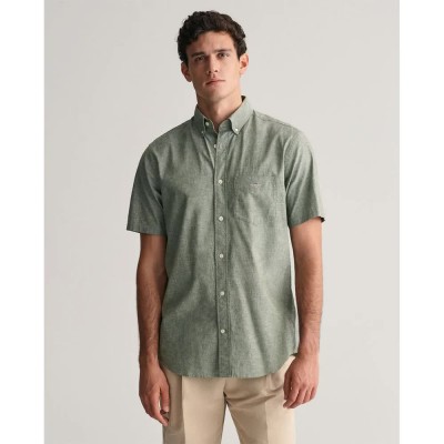 риза,с,къс,ръкав,мъжки,ризи,gant,3240101,short,sleeve,shirt,green,(pine,green)