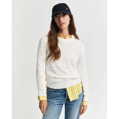 блуза,дамски,пуловери,дамски,плетени,дрехи,gant,4805323,sweater,eggshell,(white)