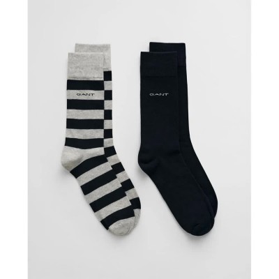 чорапи,мъжки,чорапи,gant,9960261,socks,2,pairs,light,grey,melange,(black,grey)