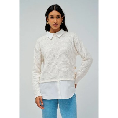 блуза,дамски,блузи,salsa,jeans,twofer,sweatshirt,beige,(light,pearl,v2)