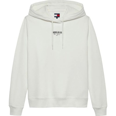 суичър,дамски,блузи,tommy,jeans,essential,logo,2,regular,fit,hoodie,white,(ecru)