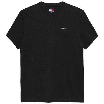 тениска,мъжки,тениски,tommy,jeans,linear,chest,slim,fit,short,sleeve,t,shirt,black