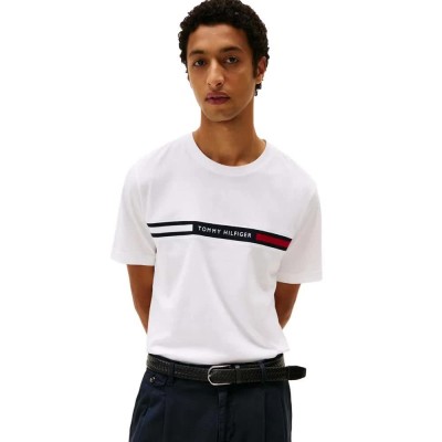 тениска,мъжки,тениски,tommy,hilfiger,chest,short,sleeve,t,shirt,white