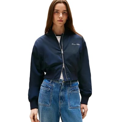 яке,дамски,якета,и,палта,tommy,hilfiger,cropped,regular,fit,bomber,jacket,blue
