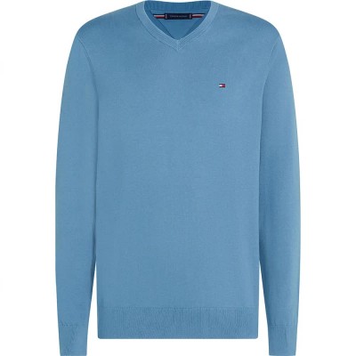блуза,мъжки,пуловери,tommy,hilfiger,essential,v,neck,sweater,blue,(brisk,blue)