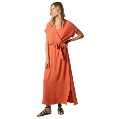 рокля,дамски,поли,и,рокли,deeluxe,teyssa,short,sleeve,long,dress,orange,(terracota)