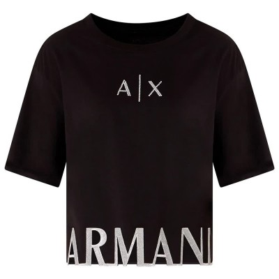 тениска,дамски,тениски,armani,exchange,xw001699,af10356,short,sleeve,t,shirt,black