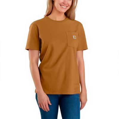 тениска,дамски,тениски,carhartt,workwear,pocket,original,fit,short,sleeve,t,shirt,brown
