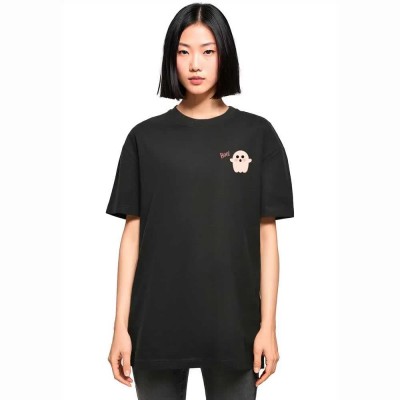 тениска,дамски,тениски,mc,clothes,boo,ghost,short,sleeve,t,shirt,black