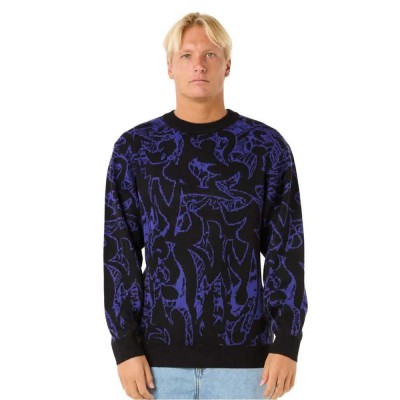 блуза,мъжки,пуловери,rip,curl,raw,all,over,sweater,blue