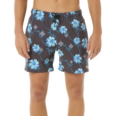 бански,гащета,мъжки,бански,костюми,rip,curl,surf,revival,floral,volley,swimming,shorts,black