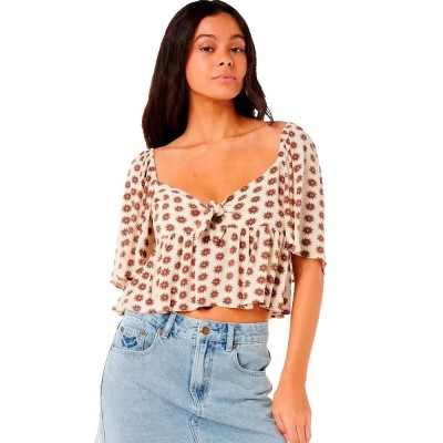 дамски,блузи,rip,curl,cala,nights,short,sleeve,blouse,beige,(multi)