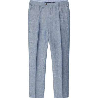 панталони,мъжки,панталони,façonnable,pleat,linen,pants,blue