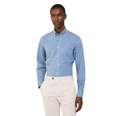 карирана,риза,мъжки,ризи,façonnable,zephir,check,long,sleeve,shirt,dark,denim,blue