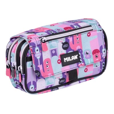 канцеларски,принадлежности,milan,4,zipped,pencil,case,with,a,flap,aliens,2,special,series,multicolor,(multicolor)