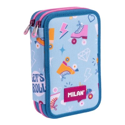 канцеларски,принадлежности,milan,filled,double,decker,pencil,case,roller,2,special,series,blue,(multicolor)